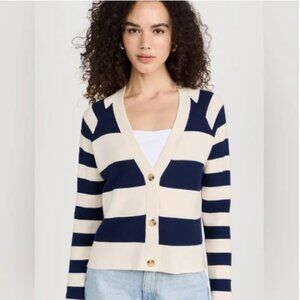 ATM Cotton Blend Mix Stripe Cardigan